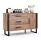 Costway Vintage Accent Cabinet Sideboard Cabinet with 3 Drawers, 1 Door, 1 Adjustable Shelf Rustic Brown